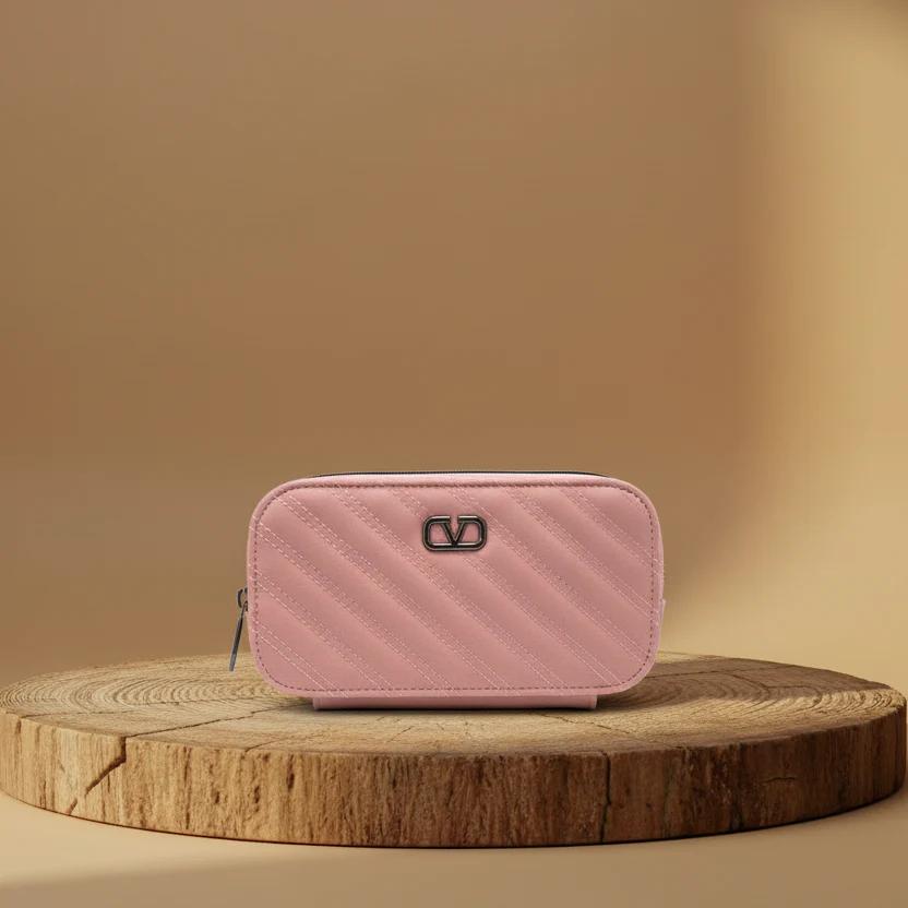 Elegant Quilted Pink Mini Handbag - Stylish Crossbody Purse for Women