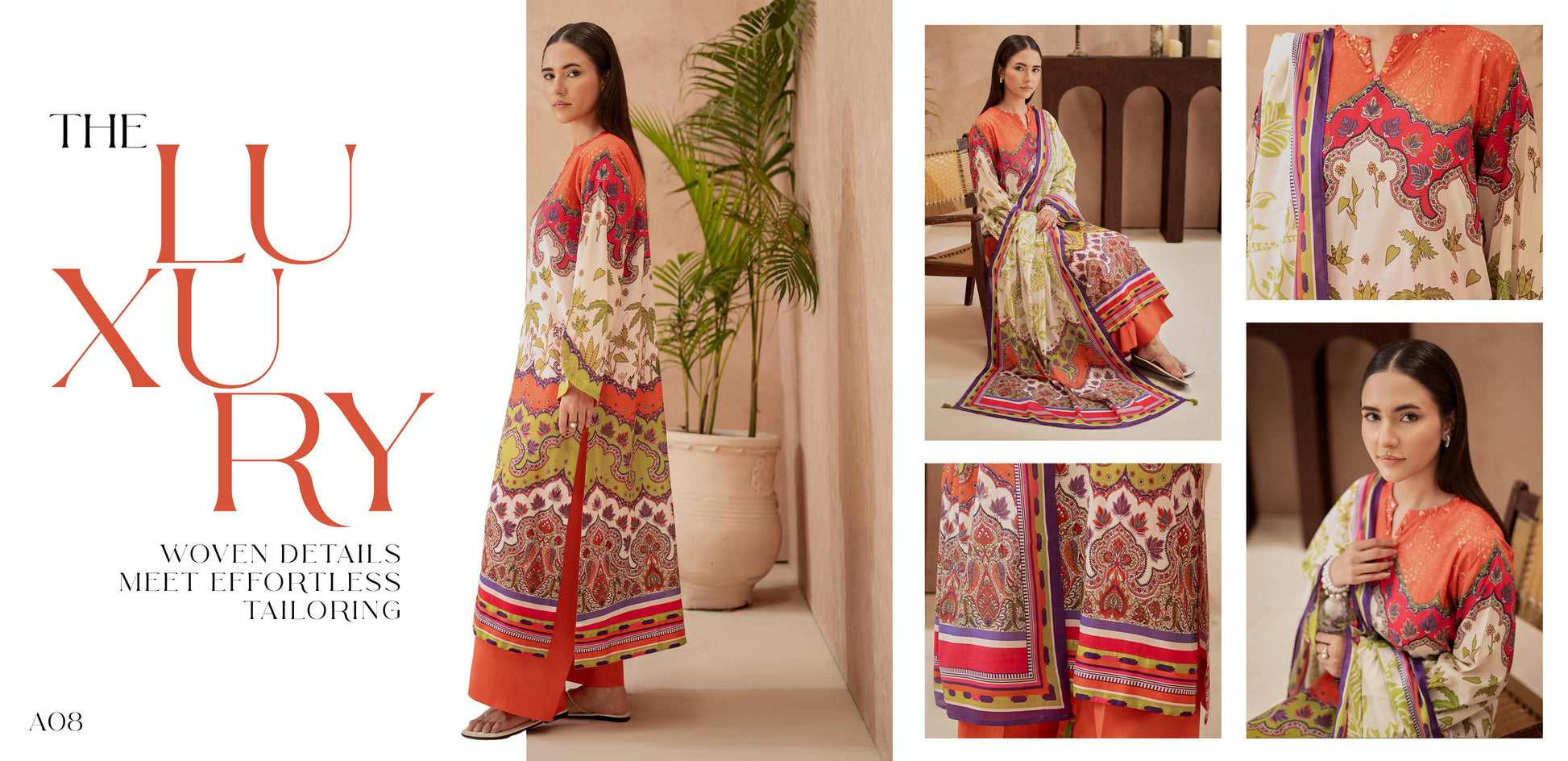 Luxury Woven Unstitched 3-Piece Suit - Vibrant Floral Edition